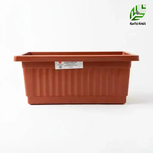 حوض زراعة مستطيل 40 سم - بني